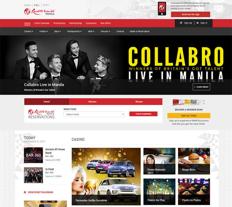 Resorts World Manila Website