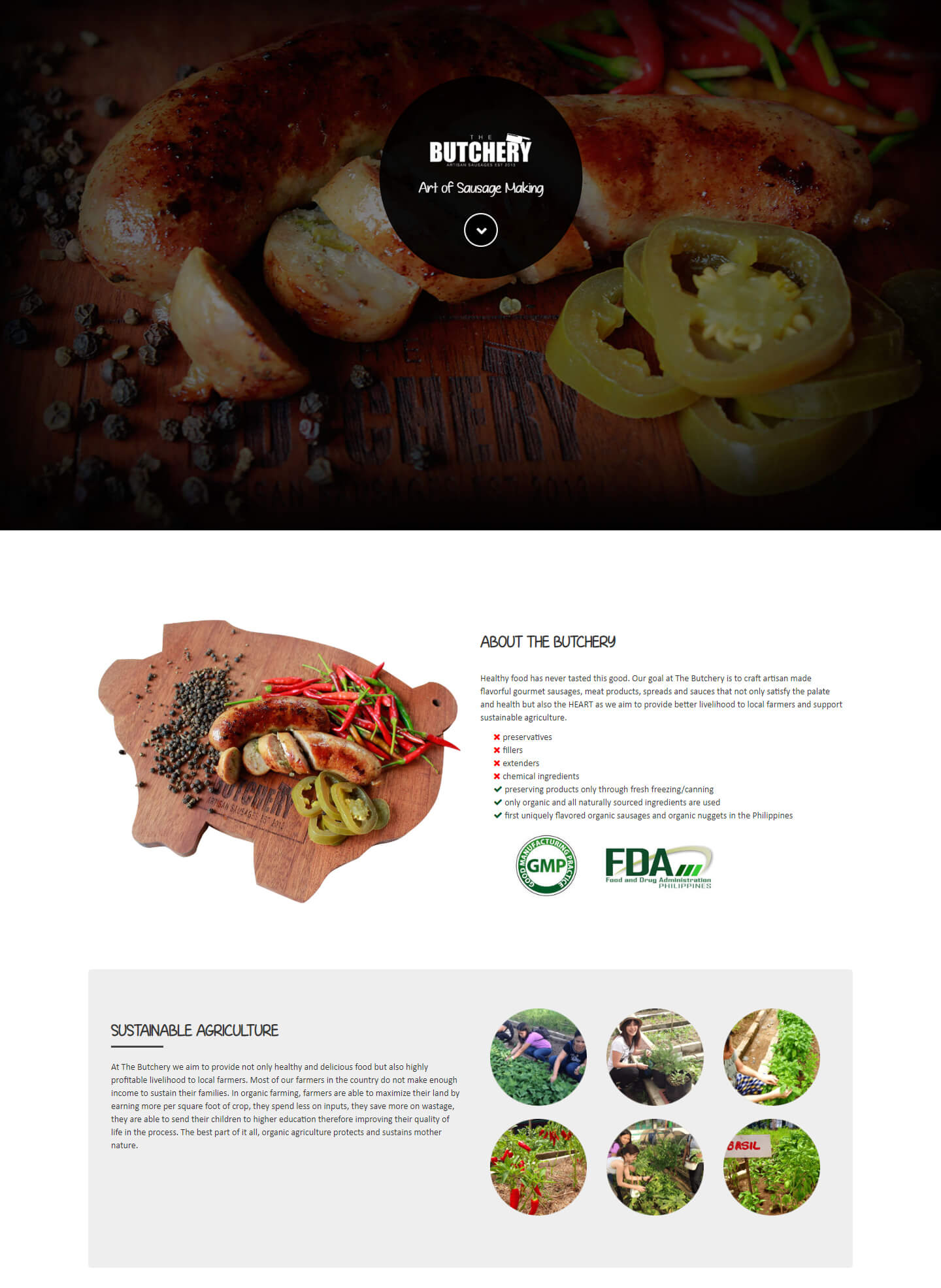 The Butchery Sausage Website